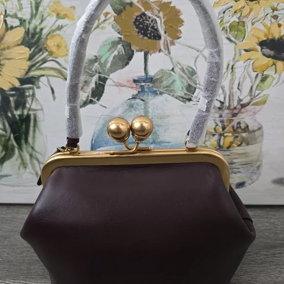 Coach Black Currant Small Kisslock Bag - Picture 1 of 5